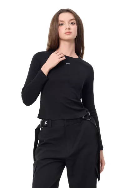 ÁO RIP COTTON TAY DÀI ĐEN