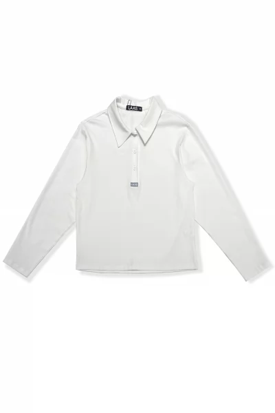 ÁO POLO COTTON TAY DÀI TRẮNG