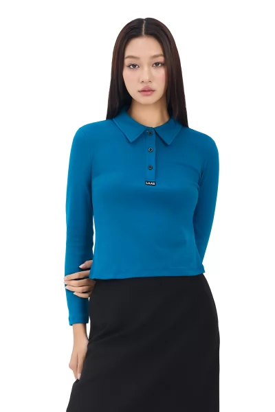 ÁO POLO RIP COTON TAY DÀI XANH CỔ VỊT