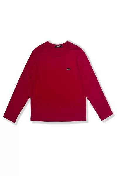 ÁO THUN COTTON TAG TAY DÀI ĐỎ ĐÔ