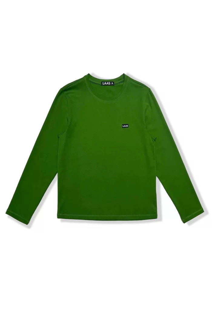 ÁO THUN COTTON TAG TAY DÀI XANH RÊU