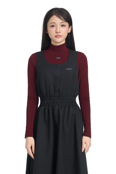 ÁO RIP COTTON CỔ LỌ TAY DÀI RƯỢU NHO