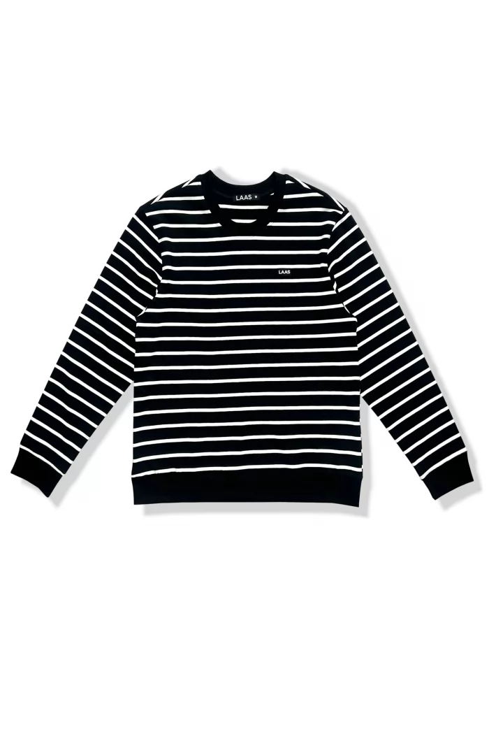 ÁO TAY DÀI SỌC COTTON TRẮNG ĐEN