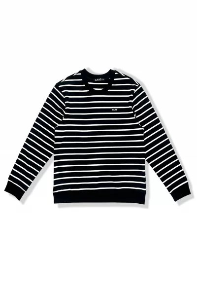 ÁO TAY DÀI SỌC COTTON TRẮNG ĐEN