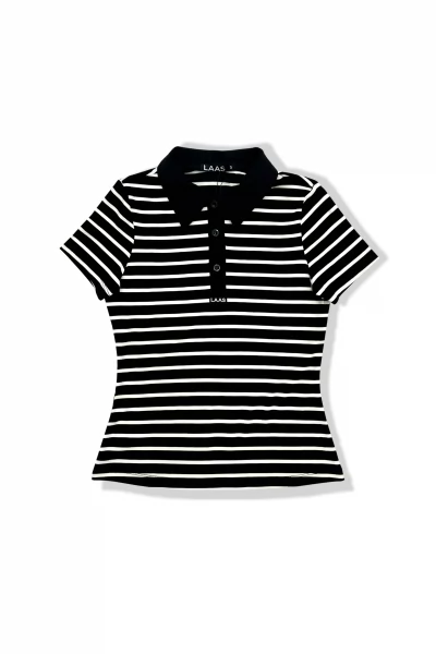 ÁO POLO ÔM PHỐI ĐEN SỌC ĐEN